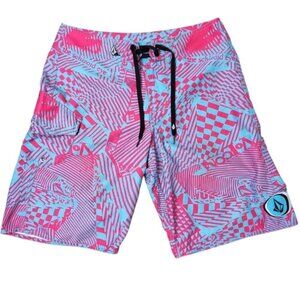 Volcom Men's Board Shorts Size 30 Maguro Print Swim Suit Surf Beach
